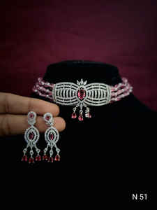 Ensemble de bijoux de mariée en diamant américain classique Collier et boucles d'oreilles en deux pièces pour mariage Style classique à la mode - Product Image 4