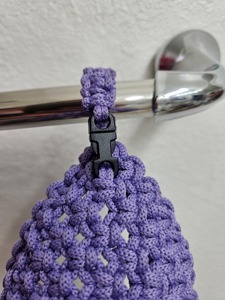 Handmade Purple Macrame Hanging Basket For Fruits <b>Vegetables</b> Kitchen Storage And Aesthetic Home Organization From India - Product Image 6