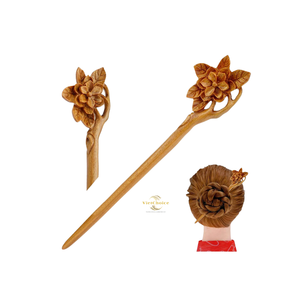 Bâtonnet à cheveux en bois écologique, fabriqué à la main à partir de bois massif, élégant et naturel, pour les coiffures traditionnelles et modernes. - Product Image 6