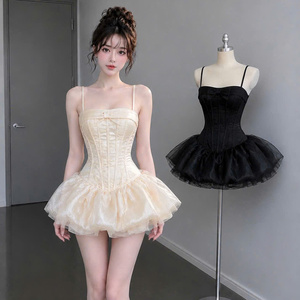 Robes longues plissées en dentelle pour femmes, style princesse, taille naturelle, coupe ajustée, sans bretelles, en mousseline, décontractées, lavables, prix d'usine, personnalisables - Product Image 2