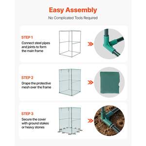 3.9 X 3.9 X 5.9 ft Wind-Resistant Tall Crop Cage Zippered Door Outdoor Raised Bed Cover <b>Garden</b> Patio <b>Netting</b> Model D0100X3WPPX - Product Image 6