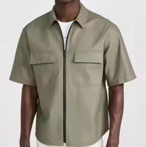 เสื้อหนังแท้ยูนิเซ็กซ์สุดหรู หนังแกะพรีเมียม เสื้อเชิ้ตหนังลำลองติดกระดุม ผู้ผลิต OEM ขายส่งจากโรงงาน - Product Image 1