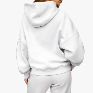 Pull-over graphique blanc pour femme, coupe ajustée, manches longues, style décontracté, sweat-shirt uni - Product Image 2