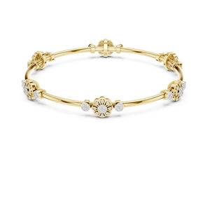 Bracelet en or jaune 14 carats avec diamant rond cultivé en laboratoire pour femmes |   Vêtements de tous les jours |   Nouveau diamant cultivé - Product Image 1