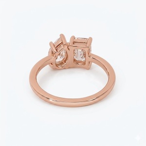 แหวนหมั้น Toi Et Moi ทองคำแท้ 14K มรกต 1 กะรัต และเพชรทรงหยดน้ำ 0.70 กะรัต แหวนสองเม็ด เพชร CVD/HPHT แท้เพาะเลี้ยงในห้องปฏิบัติการ รับรองโดย IGI - Product Image 6