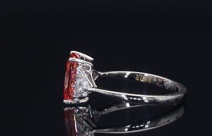 AMBER JEWELS <b>Emerald</b> Cut Moissanite <b>Ring</b> 925 <b>Silver</b> Rhodium Plated Prong Setting Romantic Geometric Design Women's <b>Ring</b> - Product Image 3
