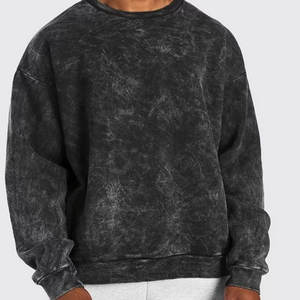 เสื้อสเวตเชิ้ตผู้ชายสไตล์ล่าสุด ผ้าฝ้าย ทรงเบสิค ล้างสีแบบแอซิด แขนยาว ใส่ได้ในฤดูร้อน เสื้อผ้าลำลองสำหรับผู้ชาย - Product Image 1