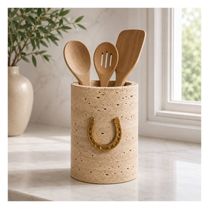 Nuevo Organizador de Cucharas de Latón, Elegante Tarro Decorativo para Encimera, Accesorio Decorativo para el Hogar, Soporte de Utensilios de Cocina de Mármol - Product Image 1