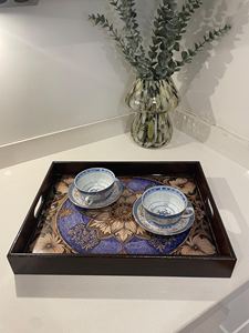 Luxury Durable Eco-Friendly Polished Solid Wooden Handcrafted Rectangle <b>Serving</b> <b>Tray</b> <b>Handles</b> Coffee Table Party Wedding Birthday - Product Image 2