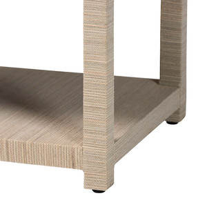 Bohemian Woven Natural Grasscloth Mesita de noche de 1 cajón Muebles de dormitorio únicos - Product Image 6
