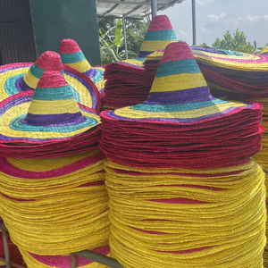 Fabricación Sombrero de paja con ala grande para fiesta de negocios Regalo informal Accesorio de disfraz Fiesta mexicana Español - Product Image 6