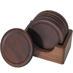 Juego de posavasos de madera de acacia ecológicos, clásicos, personalizados y hechos a mano por blossom craft india. - Product Image 6