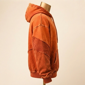 <b>Men</b> Distressed Hoodie Lightweight Fashion <b>Pullover</b> <b>Men</b> Distressed Hoodie Featuring Vintage Washed Construction Comfortable Fit - Product Image 2