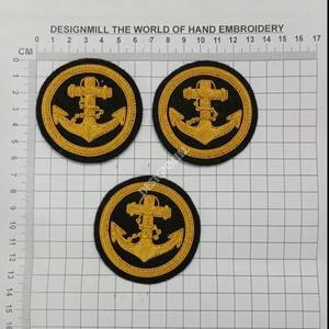 แผ่นปะ/ตราสัญลักษณ์รูปสมอเรือปักมือสีทอง - Product Image 3