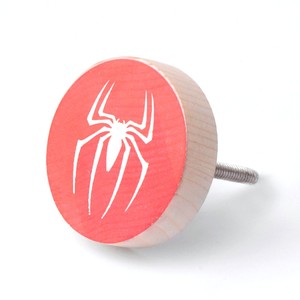 Poignées de tiroir pour enfants en bois de pin contemporain, durables, motif Spiderman, rouges, rondes, faciles à installer, vente en gros - Product Image 1