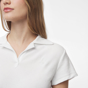 Chemise légère en polyester/coton tricoté pour femme, coupe ajustée, respirante, à manches courtes, idéale pour le golf et la mode - Product Image 6