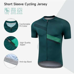 Maillot de cyclisme sublimé pour homme à manches courtes, haut de gamme pour vélo de route, avec fermeture éclair intégrale et poches - Product Image 4