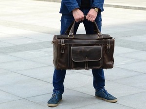 กระเป๋าเดินทางหนังแท้สไตล์เรโทร ดัฟเฟิลวีคเอนเดอร์ ขนาดใหญ่ น้ำหนักเบา พกพาสะดวก กระเป๋าถือขึ้นเครื่อง ซิป ใช้ได้ทั้งชายและหญิง - Product Image 2