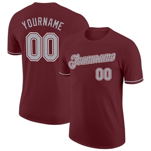 T-shirt de performance gris-rouge-blanc en acier, personnalisé pour l'industrie manufacturière, vente en gros directe - Product Image 2