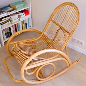 Silla mecedora de ratán para niños, hecha a mano, decoración para cuarto de juegos, muebles económicos, sillas mecedoras para bebés y niños pequeños - Product Image 1