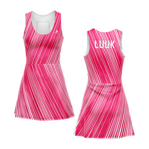 Conjunto de Tenis Personalizado para Mujer con Nombre de Equipo Impreso OEM, Vestido Deportivo sin Mangas, Secado Rápido, Absorbe la Humedad, Transpirable, 100% Poliéster - Product Image 3