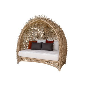 ARTERRA Lit de Jour Premium en Teck avec Baldaquin, Chaise Longue de Luxe pour Extérieur, Plage, Resort, Piscine, Mobilier de Patio - Product Image 1