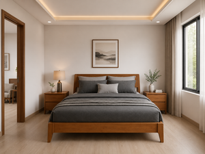 American <b>pine</b> plywood <b>bed</b> Modern convertible bedroom set Durable safe <b>bed</b> for kids Moon Queen <b>bed</b> frame - Product Image 1