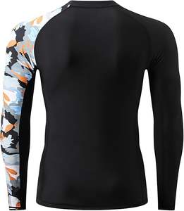 T-shirts de sport pour hommes à col rond, impression numérique personnalisée, anti-UV, séchage rapide, UPF50+, MMA, BJJ, surf, rashguard - Product Image 5