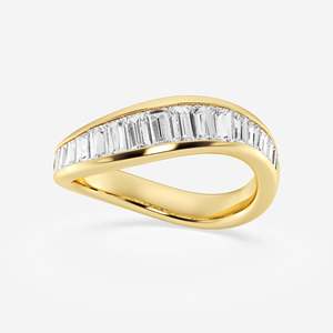 Diamond Eternity Band Ring Baguette Cut Channel Setting Women's Luxury Geometric Engagement Jewelry - Product Image 1