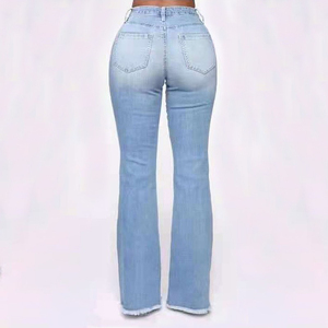 Women's Solid Color High Waist Denim Skinny Pants <b>Top</b> Trending Breathable Design for Winter Wholesale Available - Product Image 2