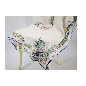 Rectangular Floral Large Embroidered Cotton Linen <b>Table</b> Cloth Cut Worked Dust-proof Cover For <b>Kitchen</b> Dinning <b>Table</b> Top Decors - Product Image 4