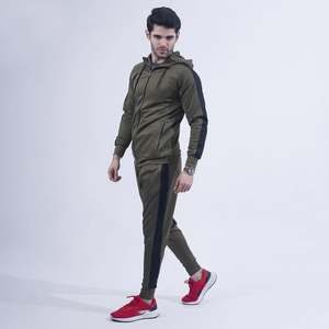 Men's Olive Green Hooded <b>Zip</b>-<b>Up</b> <b>Jacket</b> Regular Fit Casual Windproof Cotton Fleece Quick Dry Breathable Winter Wear - Product Image 4