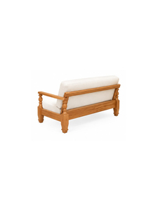 Sofá de exterior de mediados de siglo con cojines de tela, dos plazas, reposabrazos rectos, diseño convertible para muebles de sala de estar - Product Image 2