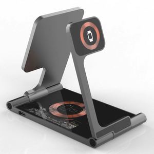 Cargador Inalámbrico Plegable 3 en 1 <span class=keywords><strong>JEDI</strong></span>, Carga Rápida de 15W, Soporte de Aleación de Aluminio para Teléfono, Auriculares y Reloj - Product Image 4