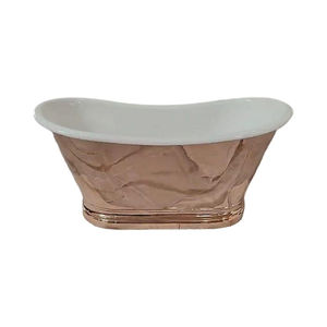 Baignoire autoportante de luxe en cuivre martelé, fabriquée à la main, double paroi, écologique et personnalisable - Product Image 4