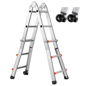 Scala Telescopica in Alluminio da 2,9 m Compatta e Multifunzione, Portatile e Pieghevole per Camper e Uso Domestico - Product Image 1
