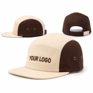 5 Panel Baseball Cap Canvas Unisex Adjustable Contrast Color Block Casual <b>Hat</b> Adult Four Seasons Style - Product Image 5