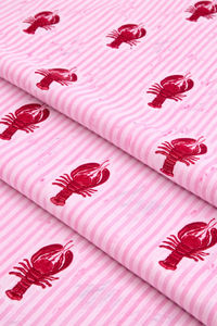 Tela de algodón estampada a mano, ecológica, sostenible, suave, hermosa, con estampados grandes de cangrejos y diseños de nervaduras, disponible para exportación al por mayor. - Product Image 3