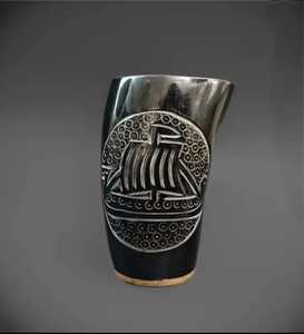 Verre à bière de luxe moderne en corne de vache, fait main, écologique, compatible lave-vaisselle, avec motif d'aigle, réutilisable, pour les fêtes - Product Image 3