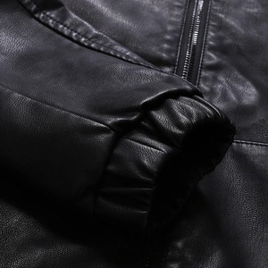 Men's Vintage Slim Jacket Winter Autumn Motorcycle Biker Coat Fleece Hood Warm Casual Moto Design Sheep Skin Canvas Material - Product Image 5