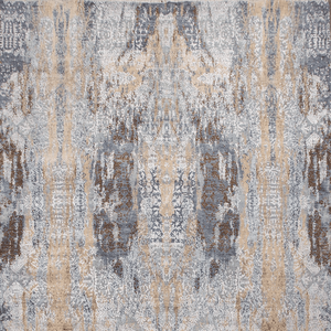 Tapis d'intérieur sur mesure en laine et soie noué à la main - Tapis moderne abstrait à poils ras pour intérieurs haut de gamme - Product Image 6