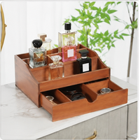 Plateau de rangement multifonctionnel en bois à 3 niveaux, design minimaliste rectangulaire, écologique, pour flacons de parfum, organisation de la chambre