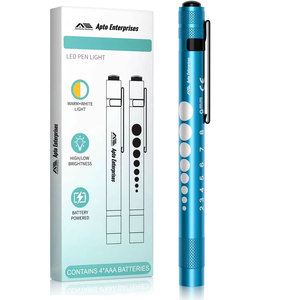 Stylo-lampe médical LED bleu manuel pour infirmières, avec interrupteur à un bouton, lumière blanche et chaude, jauge pupillaire et règle de 5 cm - Product Image 4