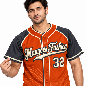 Maillot de baseball imprimé personnalisable unisexe col en V boutonné manches courtes séchage rapide évacuation de l'humidité respirant antibactérien 100% - Product Image 4