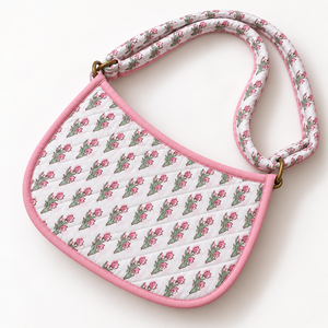 Bolso de Hombro Tipo Cubo Acolchado de Algodón con Estampado Floral para Mujer, con Cierre de Cremallera, Bonito, Resistente y Plegable, Capacidad de 2-2.9L - Product Image 4
