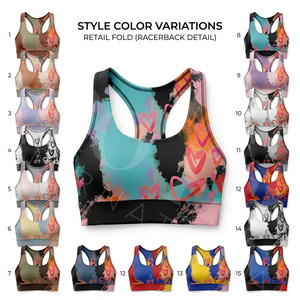 Custom Own Design Printed Sports Bra Fitness Yoga Gym Shockproof <b>Padded</b> <b>Running</b> Athletic Tank Top Trendy Stylish Sports Bra - Product Image 1