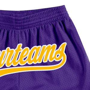 <b>Men</b> Purple <b>Yellow</b> Sublimated Mesh Basketball <b>Shorts</b> Breathable Polyester Athletic Team <b>Shorts</b> Practice Game Wear Apparel - Product Image 3