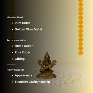 Handmade brass Goddess <b>statue</b> Goddess Saraswati figurine <b>Gold</b> tone tabletop sculpture Religious home decor <b>statue</b> - Product Image 6