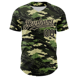 Full Button Camo Printed Baseball Jersey Moisture Wicking Breathable 100% Polyester Short Sleeve Team Uniform for Summer/Winter - Product Image 6