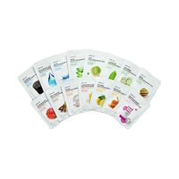 Masque en tissu 12 types : Acide Hyaluronique, Aloès, Cica, Collagène, Thé, Concombre, Bave d'escargot, Grenade, Ginseng Rouge, Perle, Coenzyme Q10, Vitamine